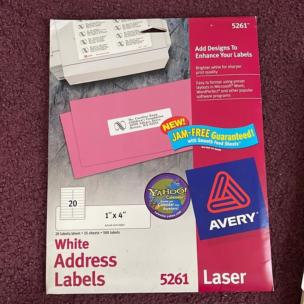 Avery White Address Labels 5261